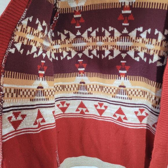 Wrangler Retro Cardigan Womens Medium Red Sweater Knit Western Aztec Southwest - Picture 4 of 8